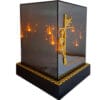 kwadrat-3d-solar-zlot10.jpg SOLAR SOLARNY FOTOWOLTAICZNY ZNICZ LAMPION KWT GIGANT 3D KRZYŻ ZŁOTO